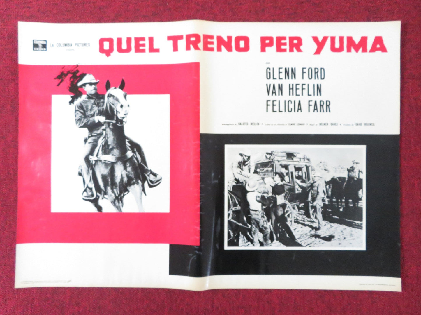 3:10 TO YUMA - C ITALIAN FOTOBUSTA POSTER GLENN FORD VAN HEFLIN 1957 - Rendezvous Cinema