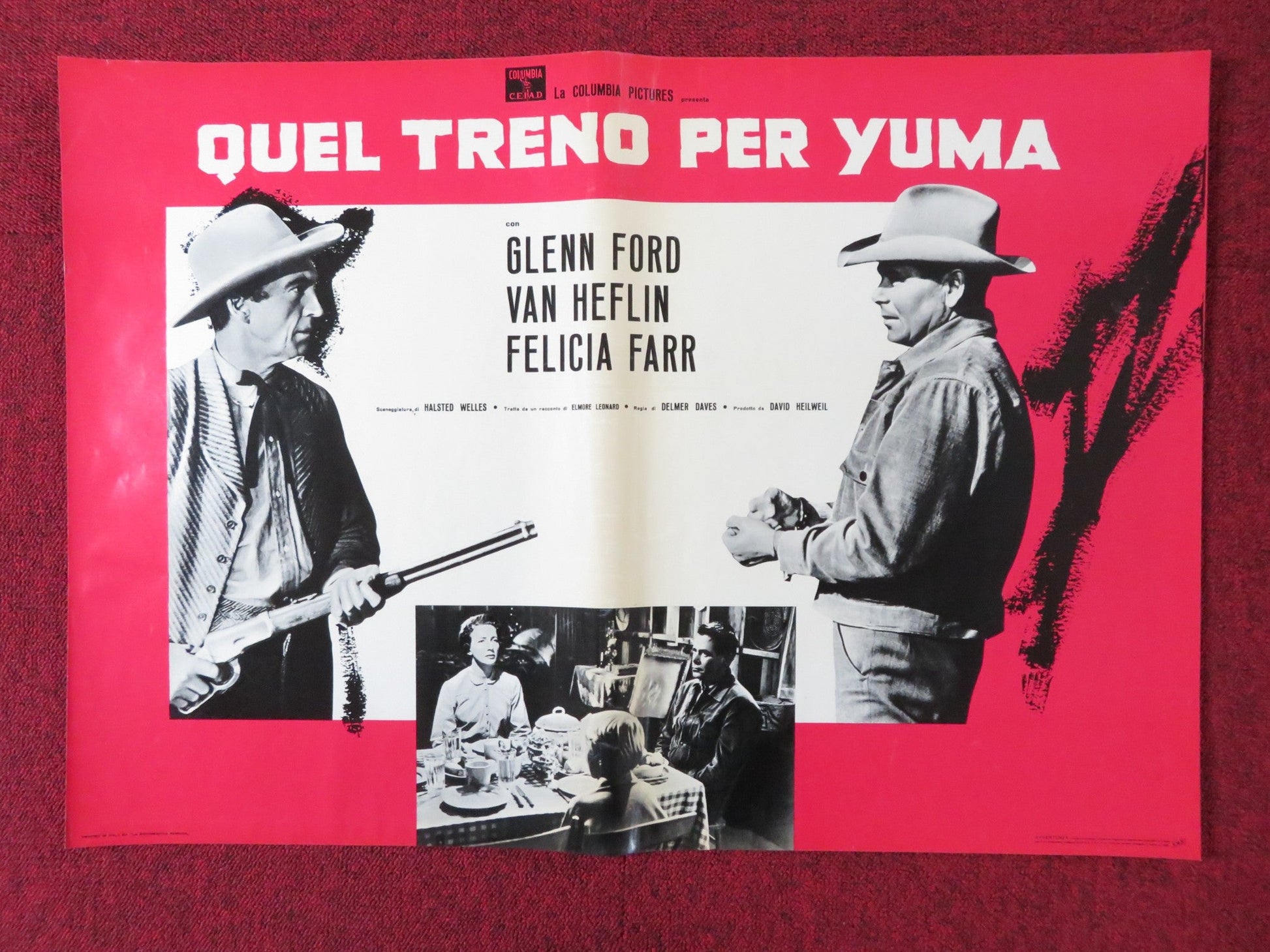 3:10 TO YUMA - J ITALIAN FOTOBUSTA POSTER GLENN FORD VAN HEFLIN 1957 - Rendezvous Cinema