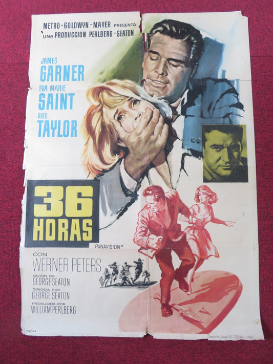 36 HOURS SPANISH POSTER JAMES GARNER EVA MARIE SAINT ROD TAYLOR 1965 - Rendezvous Cinema