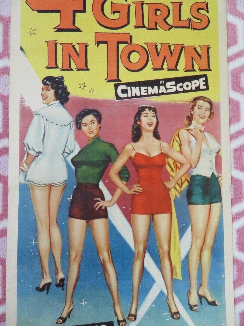 4 GIRLS IN TOWN US INSERT (14"x 36") POSTER GEORGE NADER JULIE ADAMS 1957 - Rendezvous Cinema