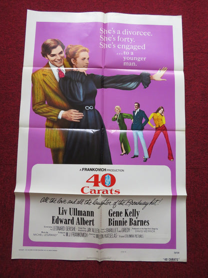 40 CARATS - STYLE B FOLDED US ONE SHEET POSTER LIV ULLMANN EDWARD ALBERT 1973 - Rendezvous Cinema