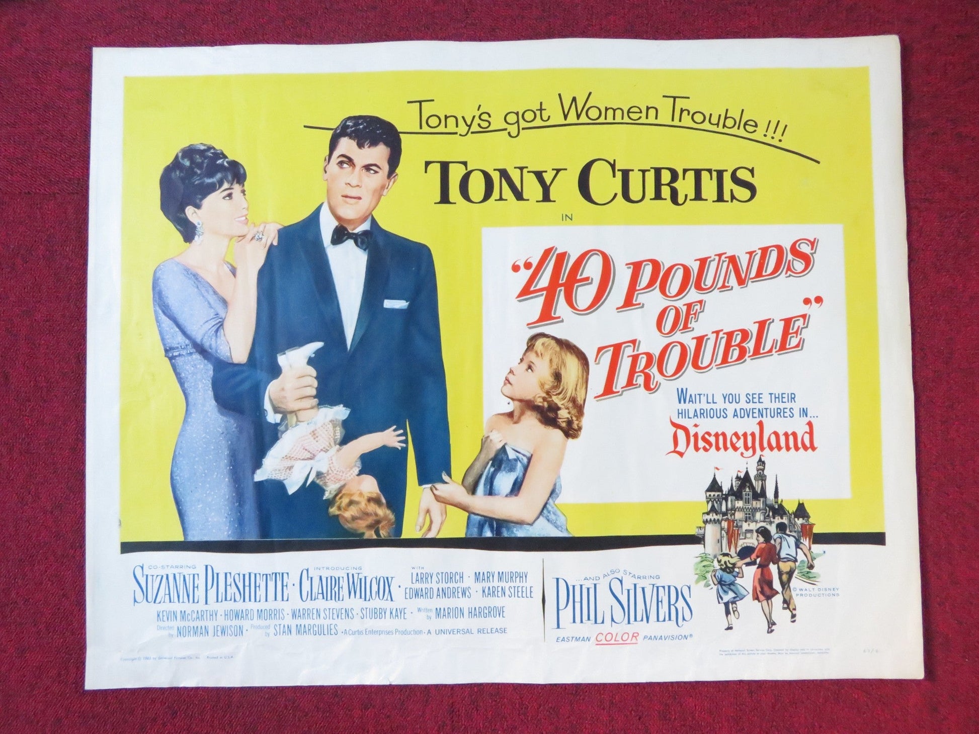 40 POUNDS OF TROUBLE HALF SHEET (22"x 28") POSTER TONY CURTIS PLESHETTE 1963 - Rendezvous Cinema