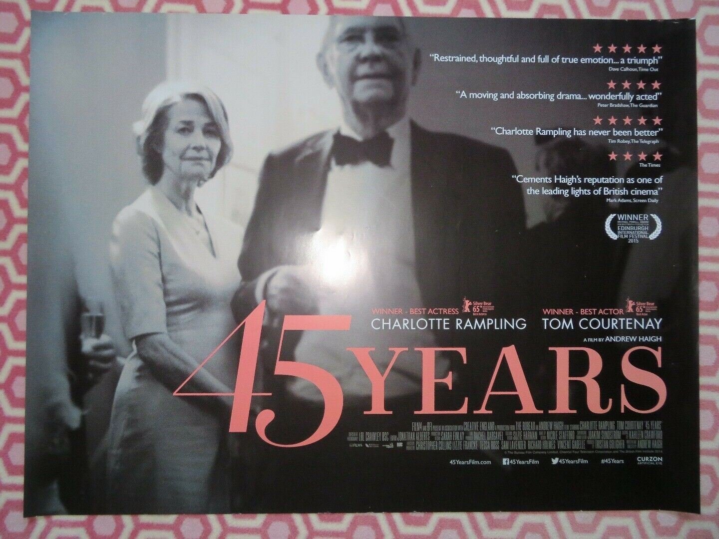 45 YEARS QUAD (30"x 40") ROLLED POSTER - B CHARLOTTE RAMLPING TOM COURTENAY 2015 - Rendezvous Cinema