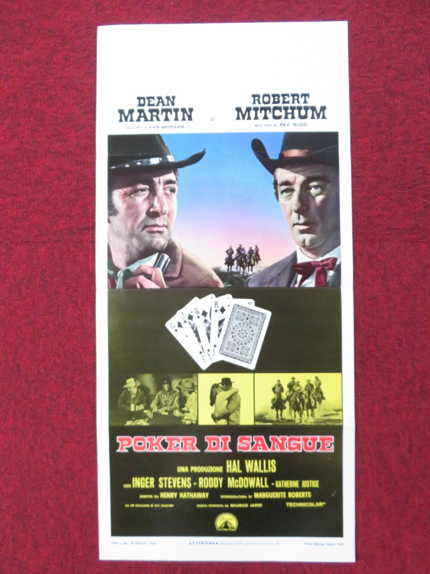 5 CARD STUD ITALIAN LOCANDINA POSTER DEAN MARTIN ROBERT MITCHUM 1968 - Rendezvous Cinema