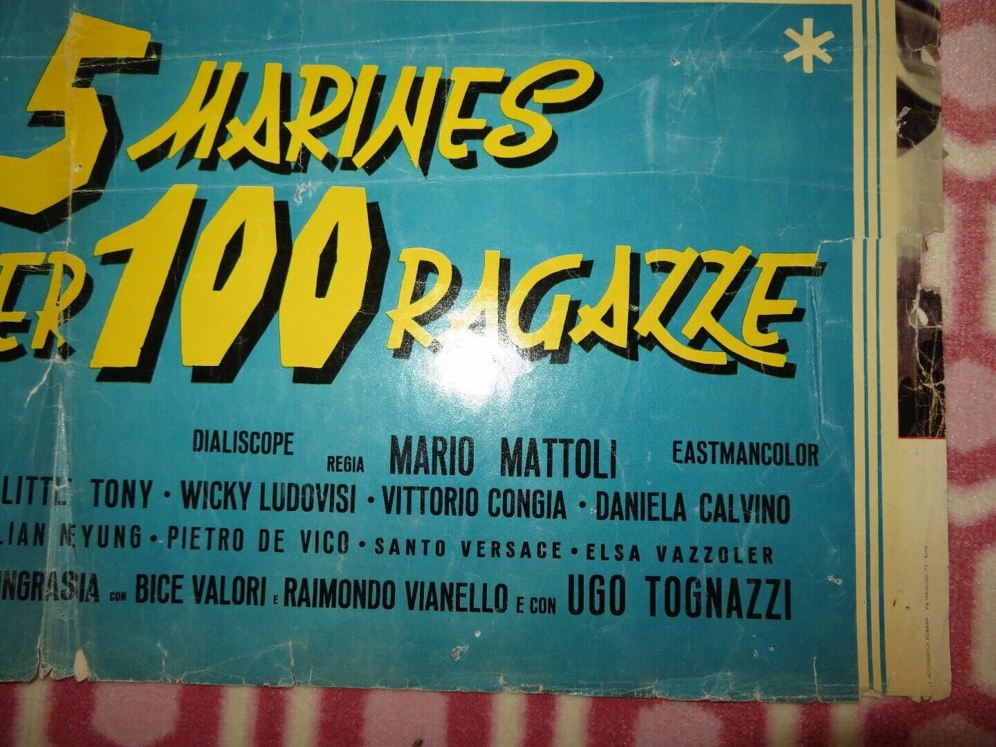 5 MARINES PER 100 RAGAZZE - B ITALIAN FOGLIO POSTER VIRNA LISI 1961 - Rendezvous Cinema