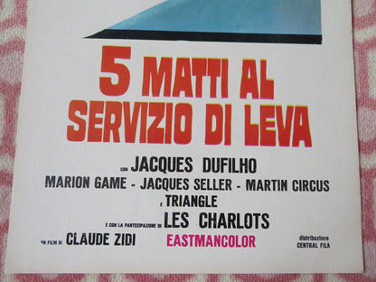 5 MATTI AL SERVIZO DI LEVA/The Five Crazy Boys ITALIAN LOCANDINA (27.5"x13") '71 - Rendezvous Cinema