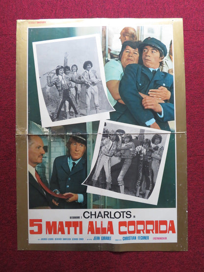 5 MATTI ALLA CORRIDA ITALIAN FOGLIO POSTER JEAN - GUY FECHNER G. FILIPPELLI 1972 - Rendezvous Cinema