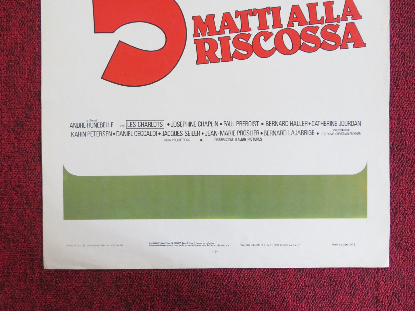 5 MATTI ALLA RISCOSSA ITALIAN LOCANDINA POSTER BERNARD HALLER C. JOURDAN 1979 - Rendezvous Cinema