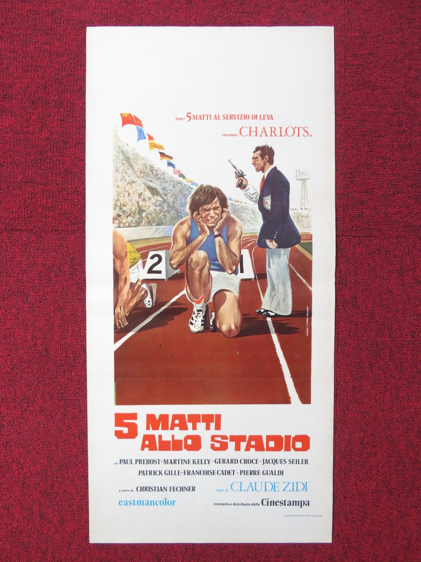 5 MATTI ALLO STADIO ITALIAN LOCANDINA POSTER PAUL PREBOST MARTINE KELLY 1972 - Rendezvous Cinema