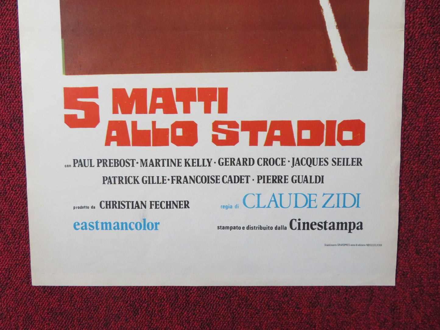 5 MATTI ALLO STADIO ITALIAN LOCANDINA POSTER PAUL PREBOST MARTINE KELLY 1972 - Rendezvous Cinema