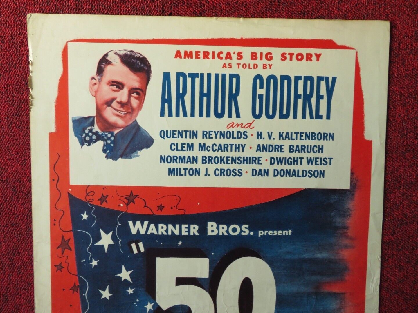 50 YEARS BEFORE YOUR EYES US INSERT (14"x 36") POSTER ARTHUR GODFREY 1950 - Rendezvous Cinema