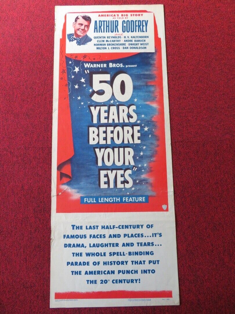 50 YEARS BEFORE YOUR EYES US INSERT (14"x 36") POSTER ARTHUR GODFREY 1950 - Rendezvous Cinema