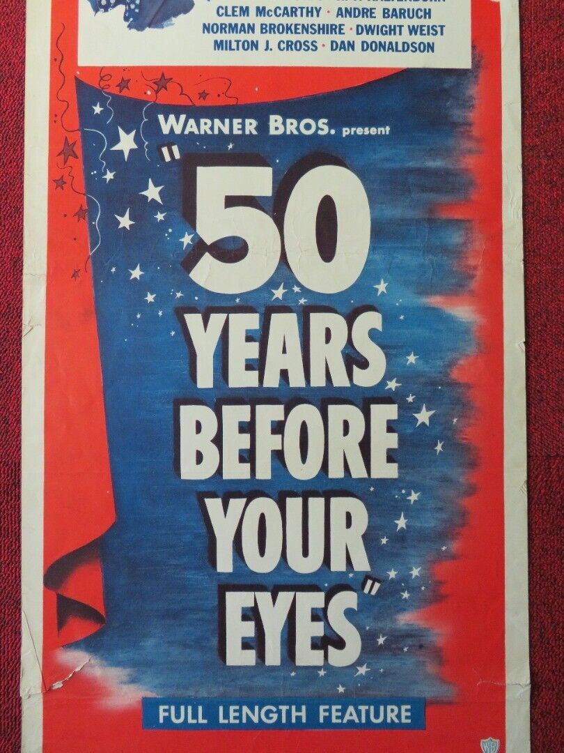 50 YEARS BEFORE YOUR EYES US INSERT (14"x 36") POSTER ARTHUR GODFREY 1950 - Rendezvous Cinema