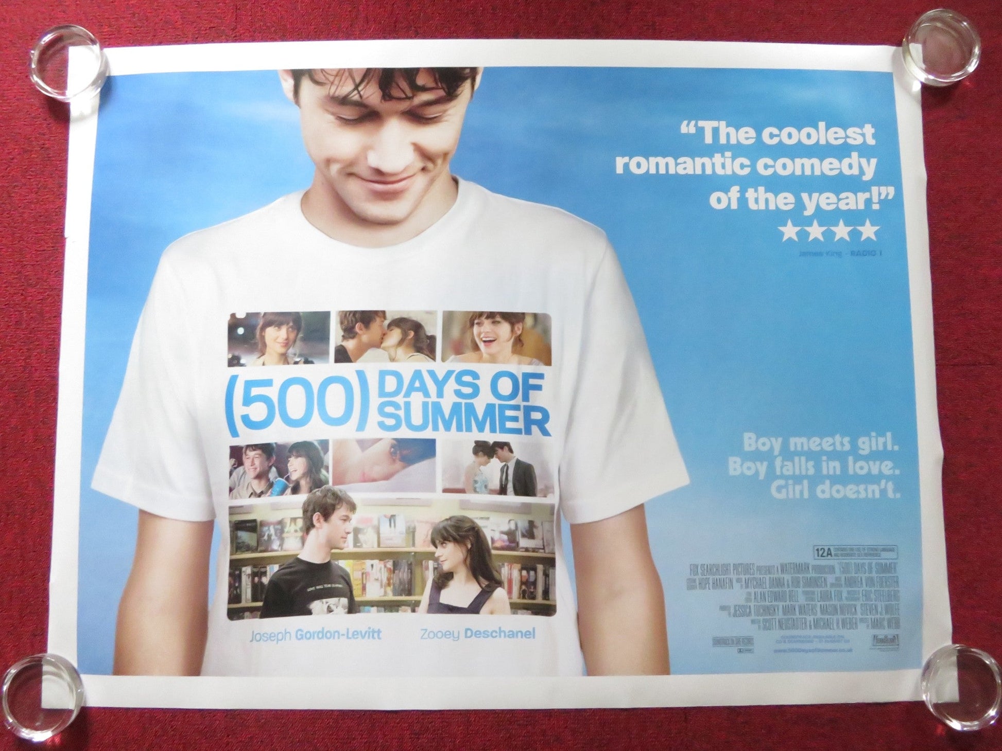 500 DAYS OF SUMMER UK QUAD (30"x 40") ROLLED POSTER JOSEPH GORDON - LEVITT 2009 - Rendezvous Cinema