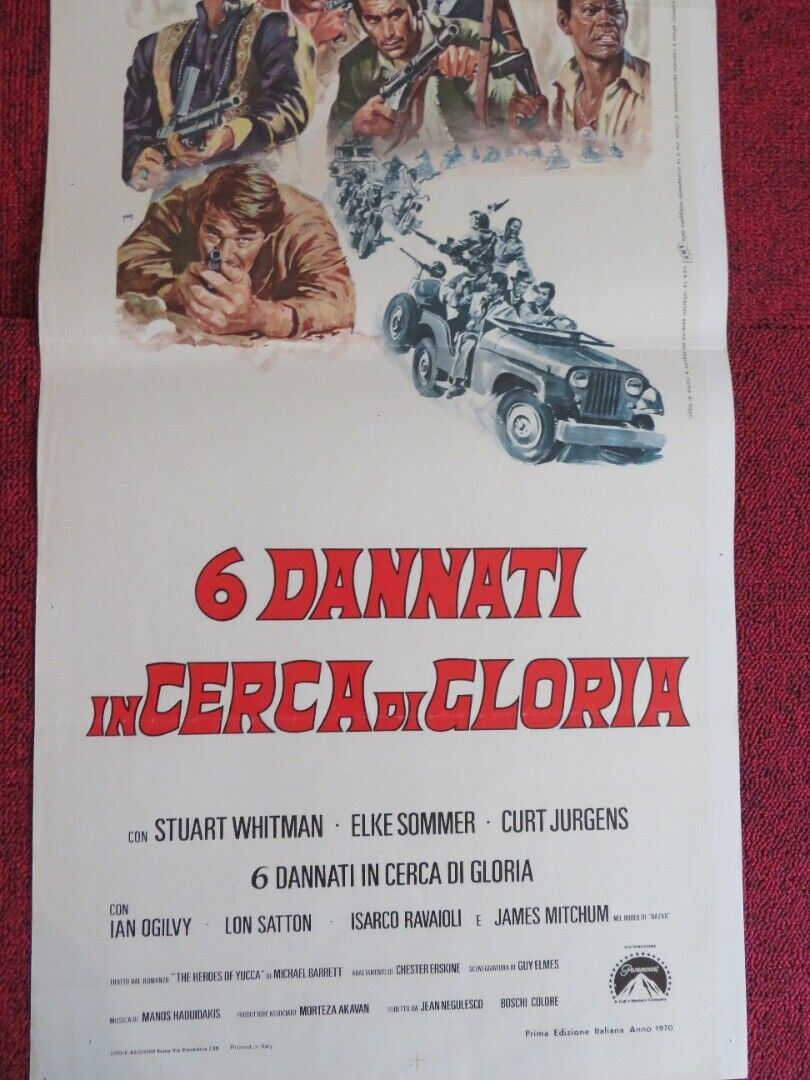 6 DANNATI INCERCA DI GLORIA ITALIAN LOCANDINA (27.5"x13") POSTER S WHITMAN '70 - Rendezvous Cinema