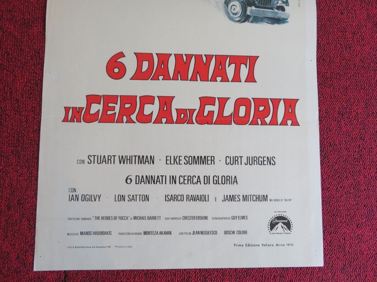 6 DANNATI INCERCA DI GLORIA ITALIAN LOCANDINA (27.5"x13") POSTER S WHITMAN '70 - Rendezvous Cinema