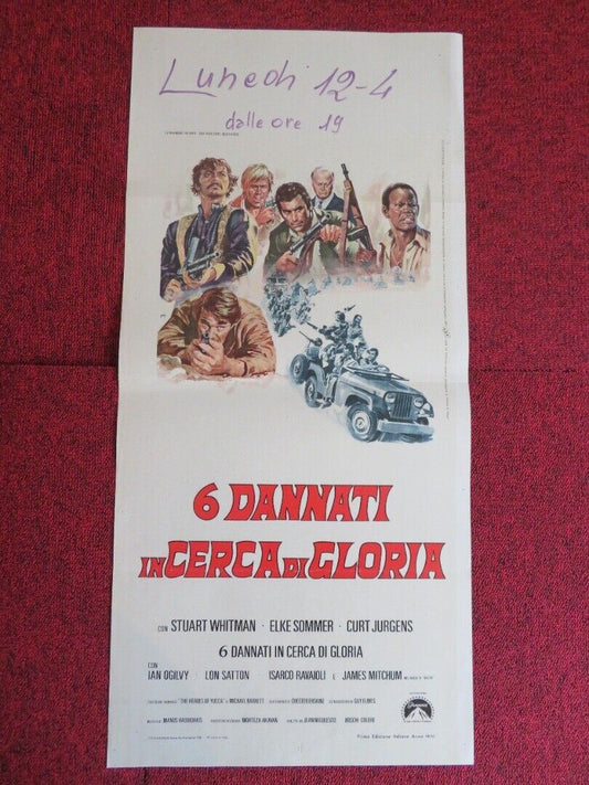 6 DANNATI INCERCA DI GLORIA ITALIAN LOCANDINA (27.5"x13") POSTER S WHITMAN '70 - Rendezvous Cinema