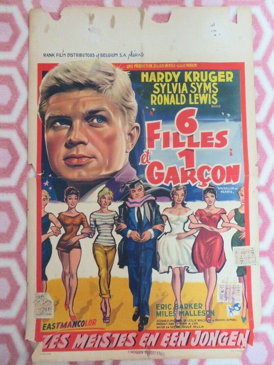 6 FILLES ET 1 GARCON/ Bachelor of Hearts BELGIUM (21"x 14") POSTER 1958 - Rendezvous Cinema