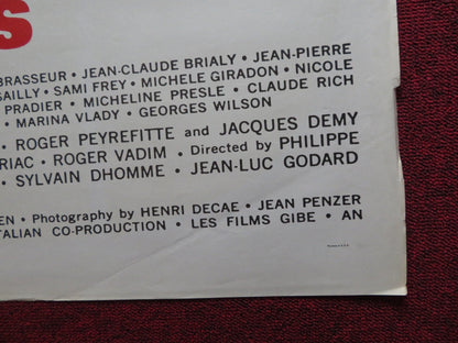 7 CAPITAL SINS FOLDED US ONE SHEET POSTER JEAN - PIERRE CASSEL 1962 - Rendezvous Cinema