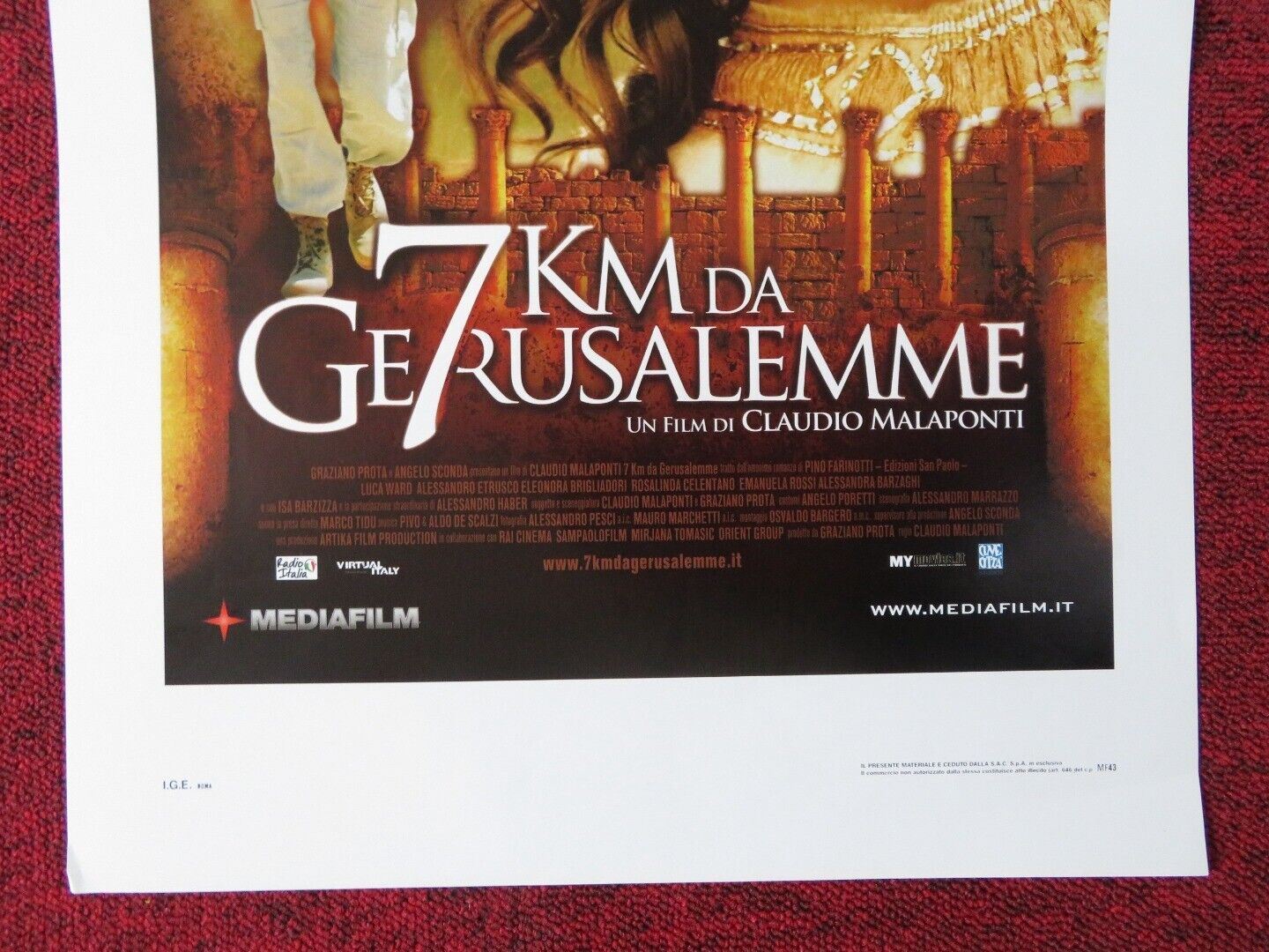 7 KM DA GERUSALEMME ITALIAN LOCANDINA (27.5"x13") POSTER ALESSANDRA BARZAGH 2007 - Rendezvous Cinema