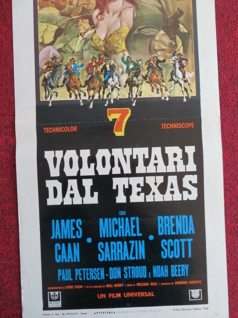 7 VOLONTARI DAL TEXAS ITALIAN LOCANDINA (27"x13") POSTER JAMES CAAN 1968 - Rendezvous Cinema