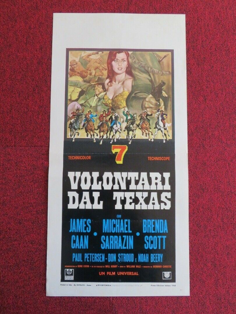 7 VOLONTARI DAL TEXAS ITALIAN LOCANDINA (27"x13") POSTER JAMES CAAN 1968 - Rendezvous Cinema