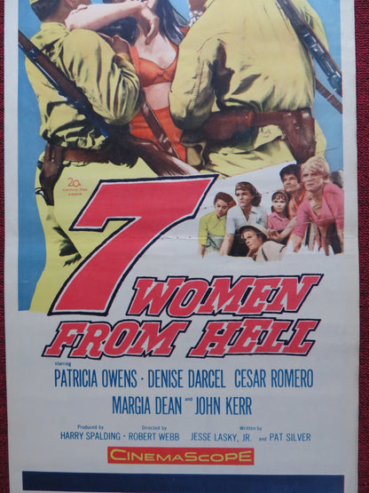 7 WOMEN FROM HELL US INSERT (14"x 36") POSTER PATRICIA OWENS DENIS DARCEL 1961 - Rendezvous Cinema