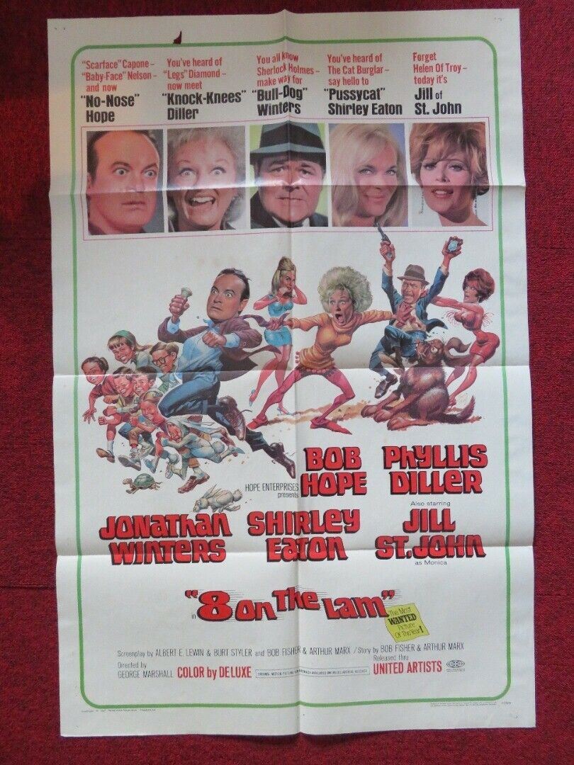 8 ON THE LAM FOLDED US ONE SHEET POSTER BOB HOPE PHYLLIS DILLER 1967 - Rendezvous Cinema