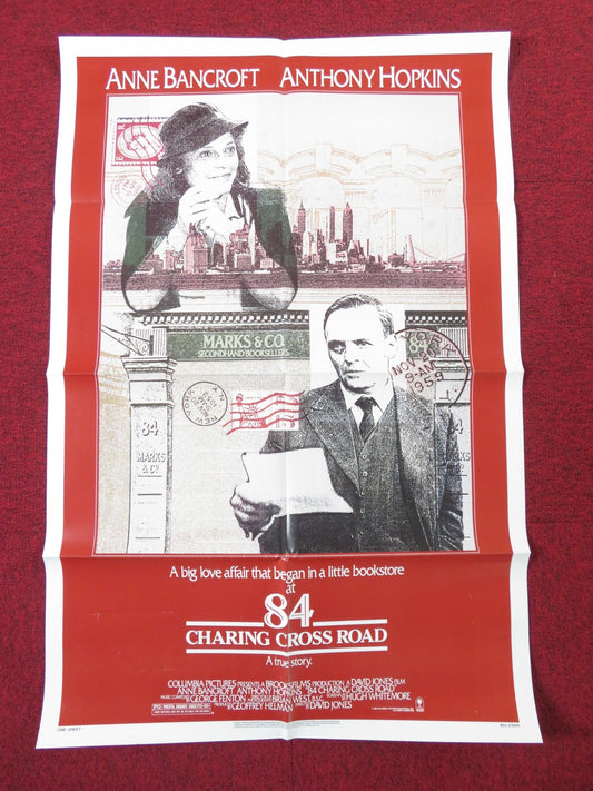 84 CHARING CROSS ROAD FOLDED US ONE SHEET POSTER A. BANCROFT ANTHONY HOPKINS '87 - Rendezvous Cinema