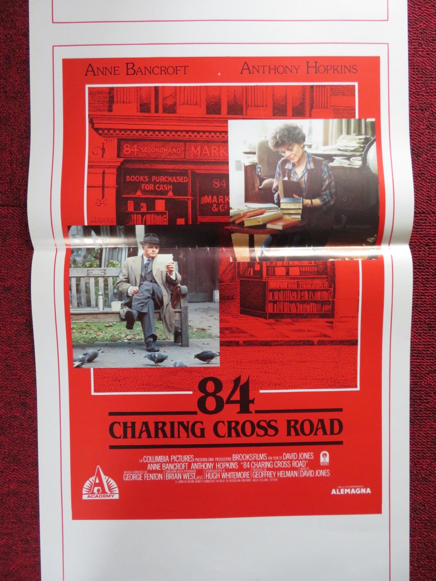 84 CHARING CROSS ROAD ITALIAN LOCANDINA POSTER ANNE BANCROFT A. HOPKINS 1987 - Rendezvous Cinema