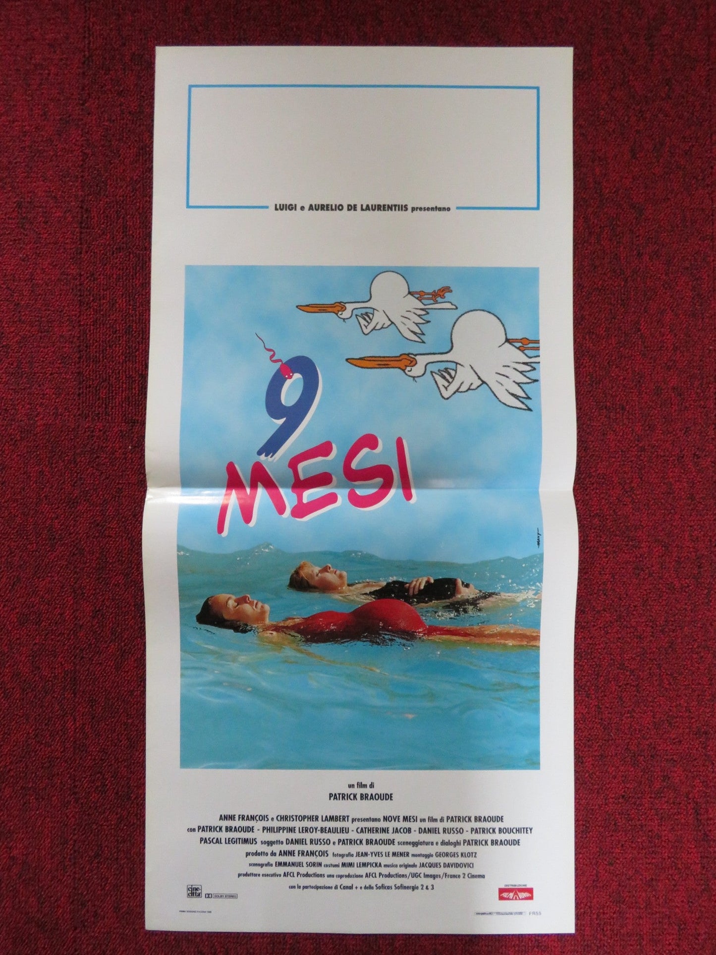 9 MESI ITALIAN LOCANDINA POSTER PHILIPPINE LEROY - BEAULIEU 1994 - Rendezvous Cinema