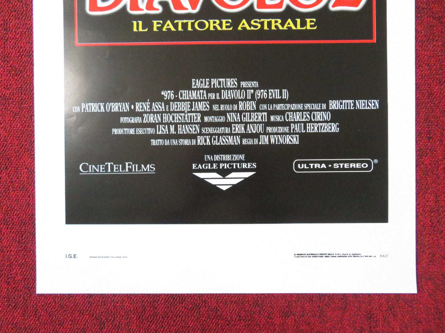 976 - EVIL II ITALIAN LOCANDINA POSTER PATRICK O'BRYAN RENE ASSA 1992 - Rendezvous Cinema