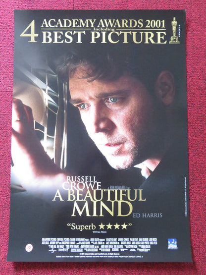 A BEAUTIFUL MIND VHS VIDEO POSTER RUSSELL CROWE ED HARRIS 2001 - Rendezvous Cinema