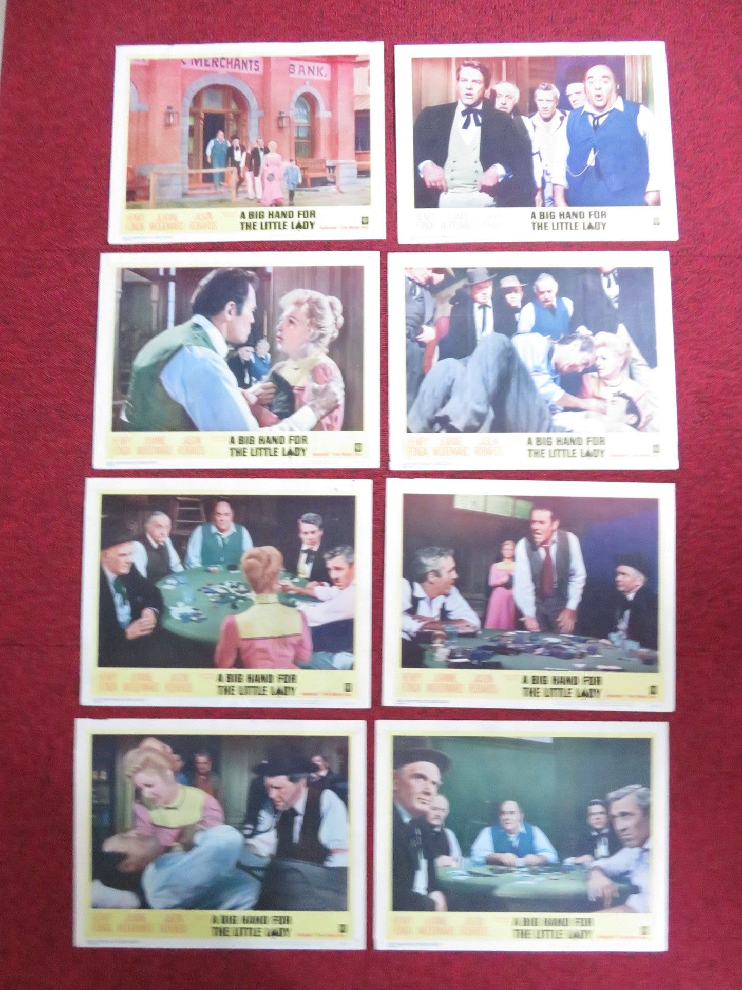 A BIG HAND FOR THE LITTLE LADY US LOBBY CARD FULL SET HENRY FONDA 1966 - Rendezvous Cinema