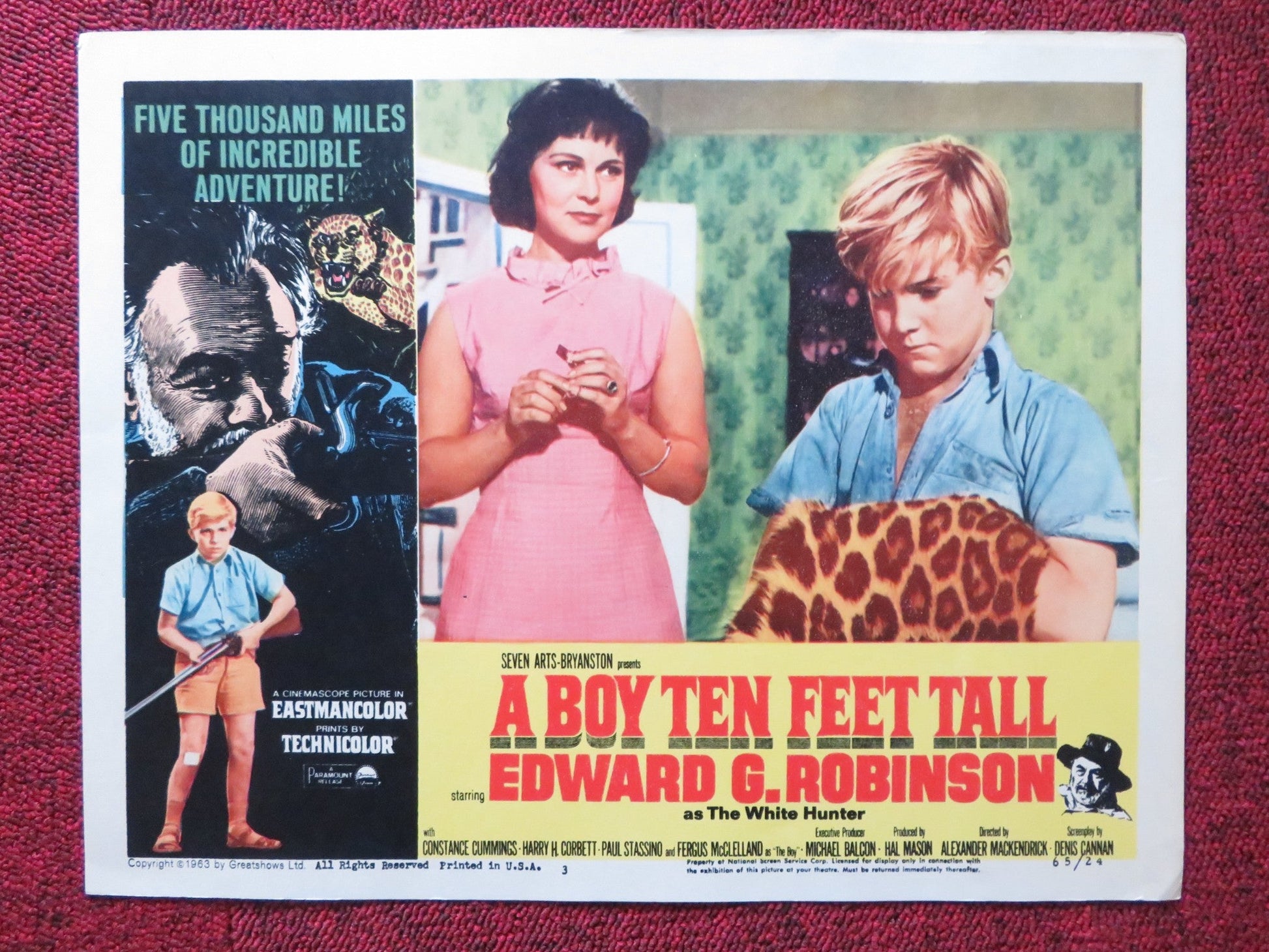 A BOY TEN FEET TALL US LOBBY CARD FULL SET EDWARD G. ROBINSON F. MCCLELLAND 1965 - Rendezvous Cinema