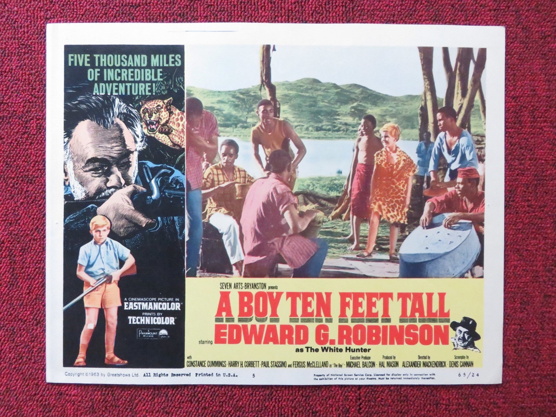 A BOY TEN FEET TALL US LOBBY CARD FULL SET EDWARD G. ROBINSON F. MCCLELLAND 1965 - Rendezvous Cinema