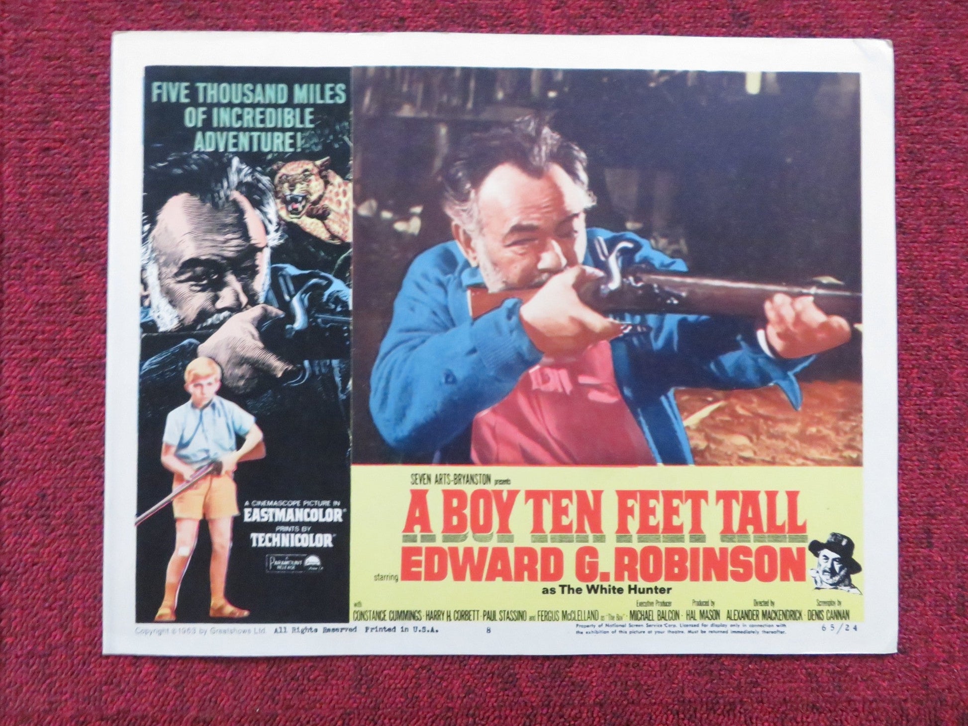 A BOY TEN FEET TALL US LOBBY CARD FULL SET EDWARD G. ROBINSON F. MCCLELLAND 1965 - Rendezvous Cinema