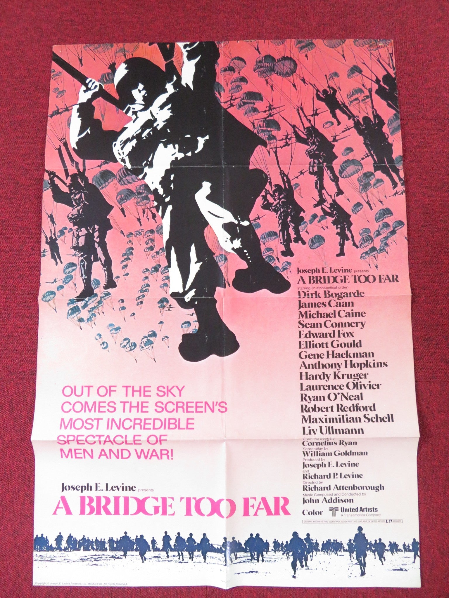 A BRIDGE TOO FAR - B FOLDED US ONE SHEET POSTER DIRK BOGARDE SEAN CONNERY 1977 - Rendezvous Cinema