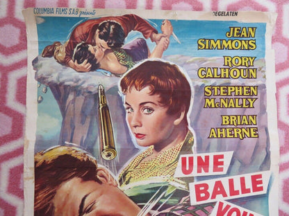 A BULLET IS WAITING BELGIUM (18"x 14.5) POSTER JEAN SIMMONS RORY CALHOUN 1954 - Rendezvous Cinema