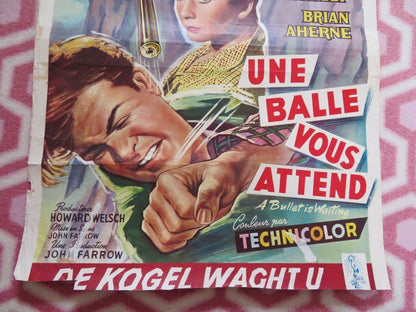 A BULLET IS WAITING BELGIUM (18"x 14.5) POSTER JEAN SIMMONS RORY CALHOUN 1954 - Rendezvous Cinema