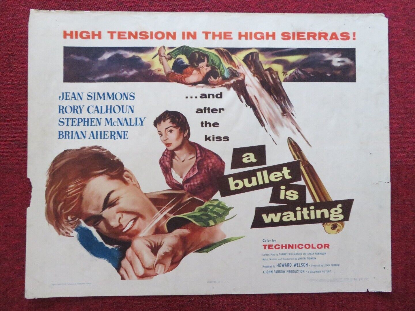 A BULLET IS WAITING STYLE B US HALF SHEET (22"x 28") POSTER ARTHUR GODFREY 1954 - Rendezvous Cinema