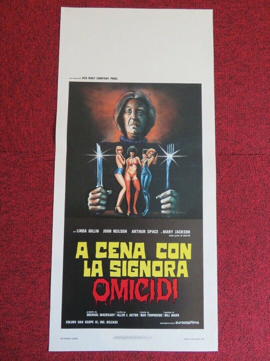 A CENA CON LA SIGNORA OMICIDI ITALIAN LOCANDINA (27.5"x13") POSTER 1978 - Rendezvous Cinema