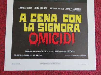 A CENA CON LA SIGNORA OMICIDI ITALIAN LOCANDINA (27.5"x13") POSTER 1978 - Rendezvous Cinema