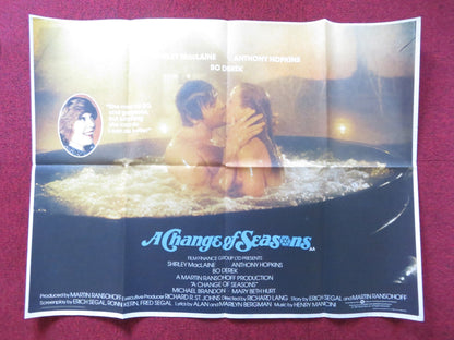 A CHANGE OF SEASONS UK QUAD POSTER FOLDED SHIRLEY MACLAINE ANTHONY HOPKINS 1981 - Rendezvous Cinema