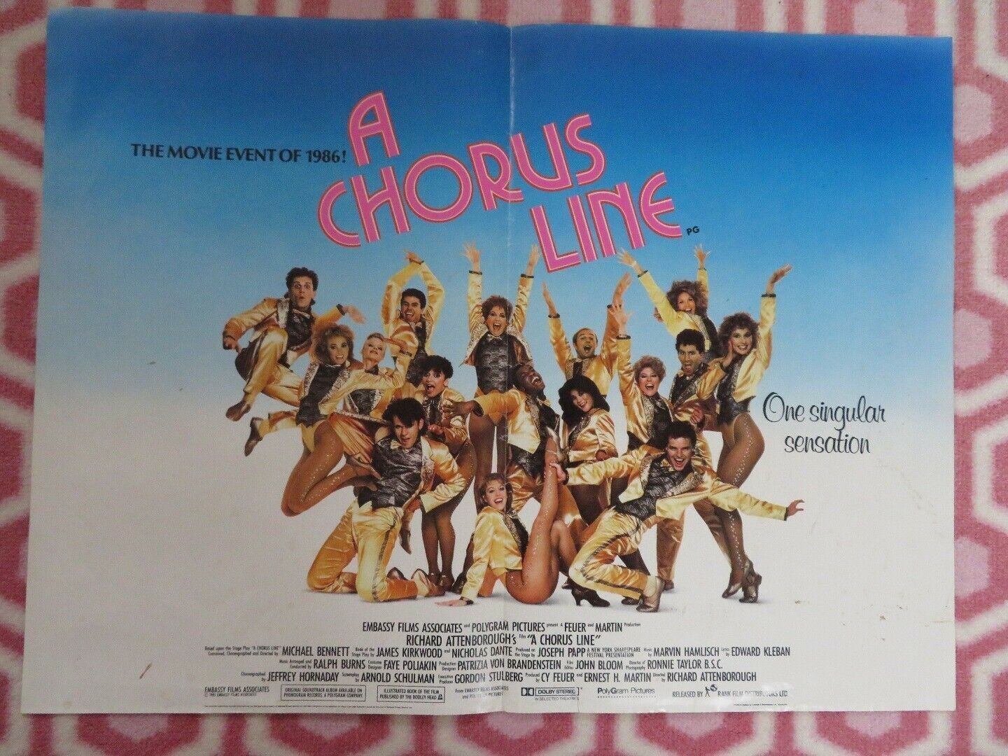 A CHORUS LINE UK DOUBLE CROWN POSTER RICHARD ATTENBOROUGH 1985 - Rendezvous Cinema