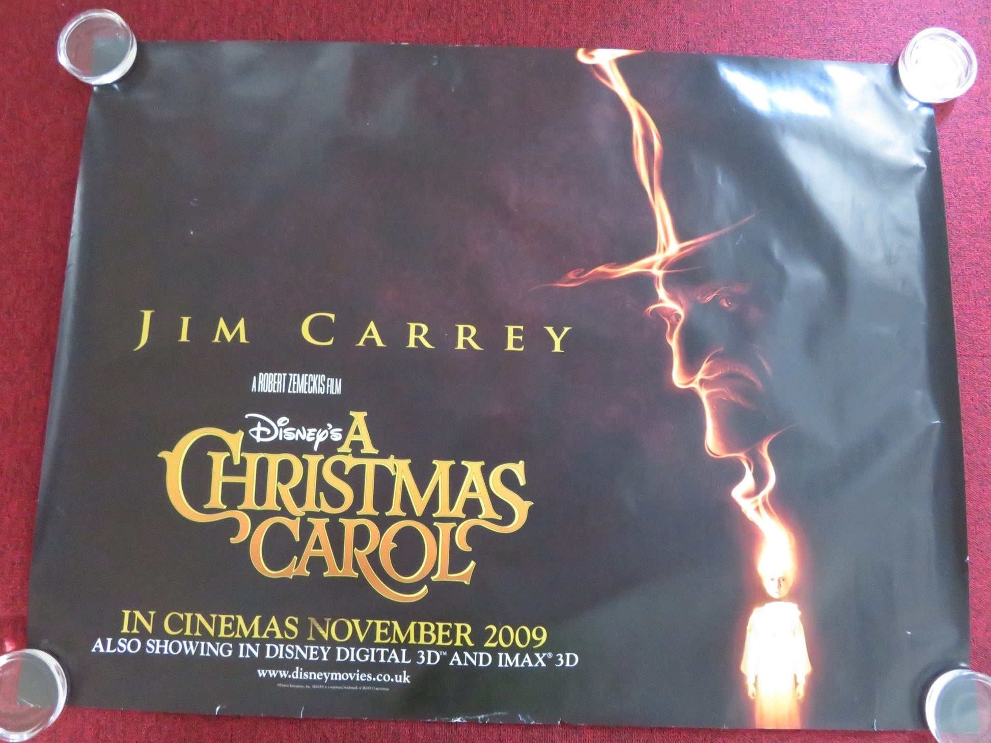 A CHRISTMAS CAROL UK QUAD ROLLED POSTER DISNEY JIM CARREY GARY OLDMAN 2009 - Rendezvous Cinema