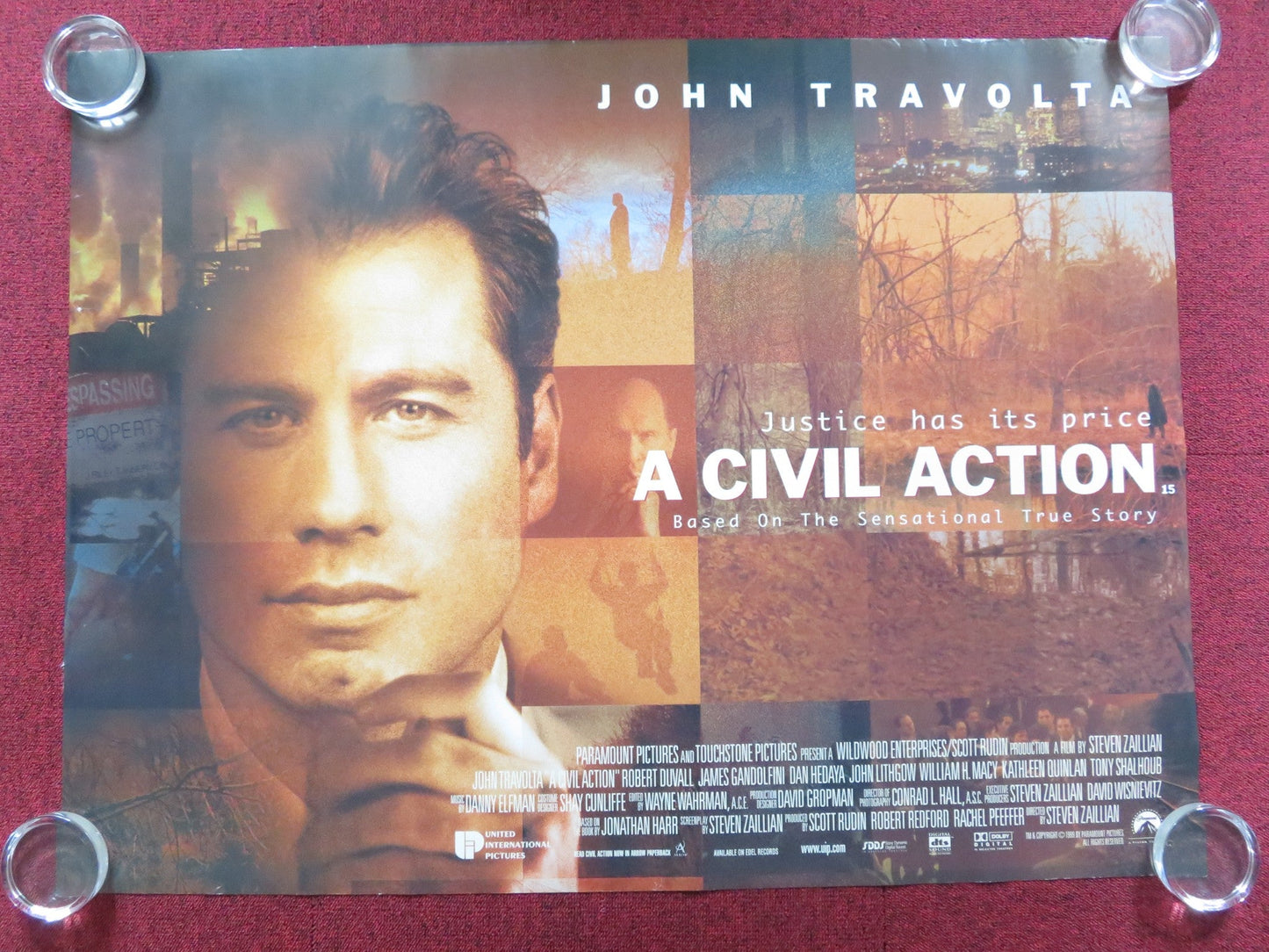 A CIVIL ACTION UK QUAD (30"x 40") ROLLED POSTER JOHN TRAVOLTA ROBERT DUVALL 1998 - Rendezvous Cinema