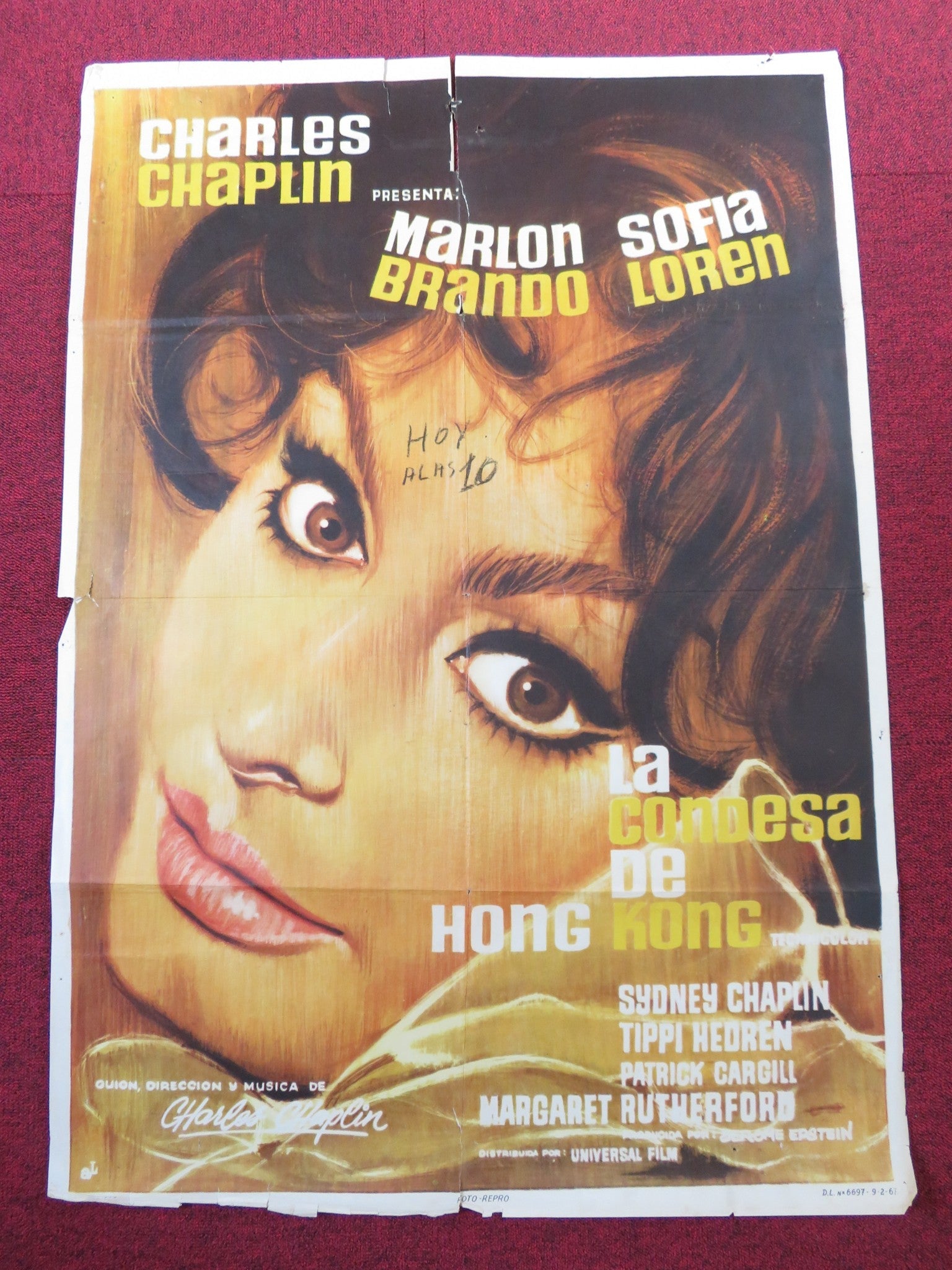 A COUNTESS FROM HONG KONG SPANISH POSTER MARLON BRANDO SOPHIA LOREN 1967 - Rendezvous Cinema