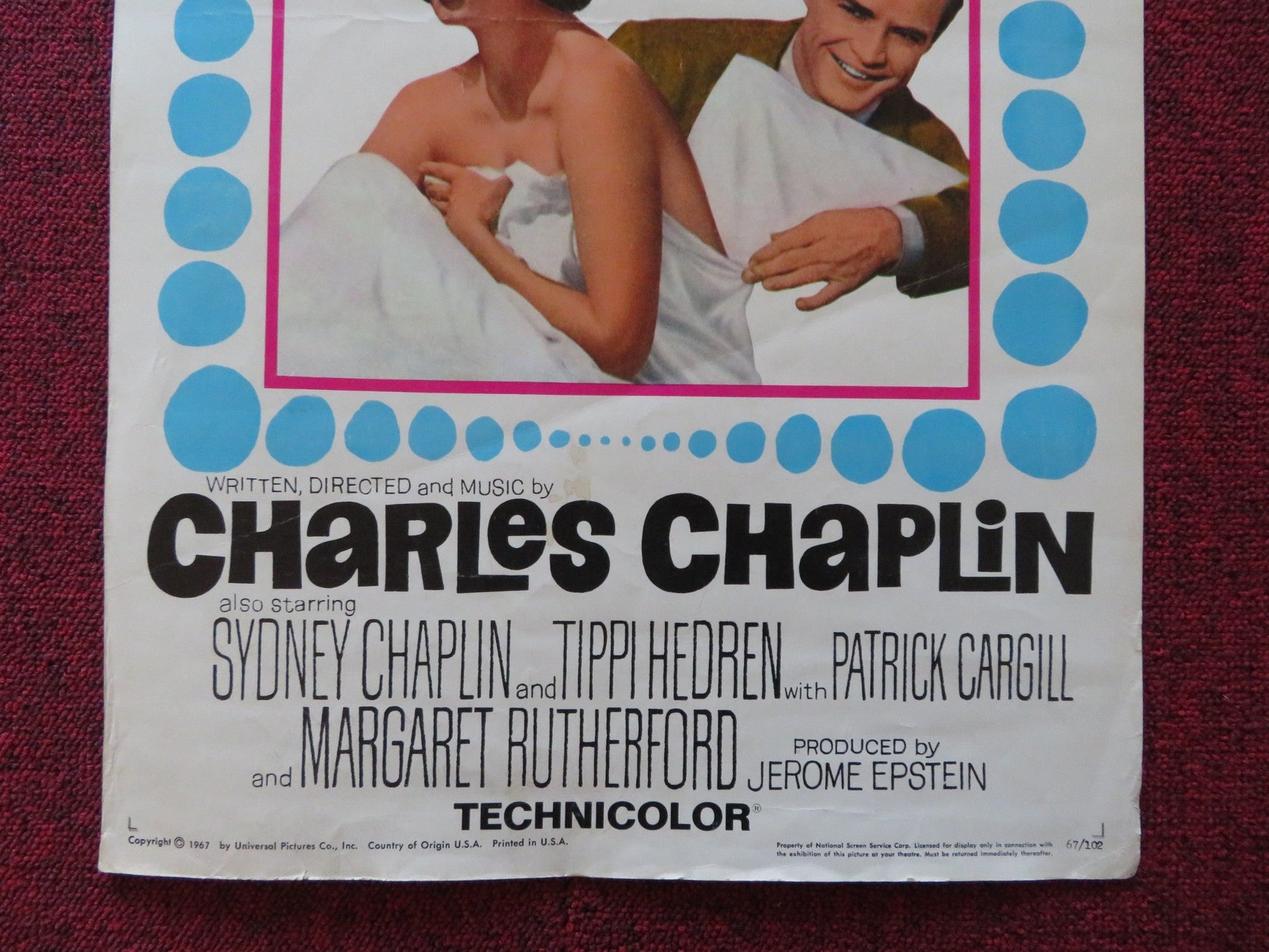 A COUNTESS FROM HONG KONG US INSERT (14"x 36") POSTER CHAPLIN BRANDO LOREN 1967 - Rendezvous Cinema