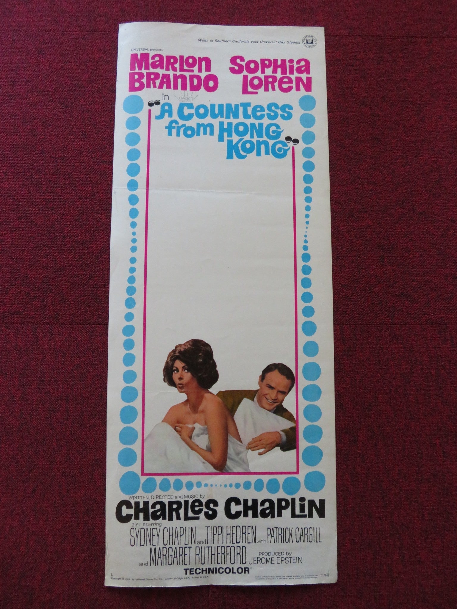 A COUNTESS FROM HONG KONG US INSERT (14"x 36") POSTER CHAPLIN BRANDO LOREN 1967 - Rendezvous Cinema